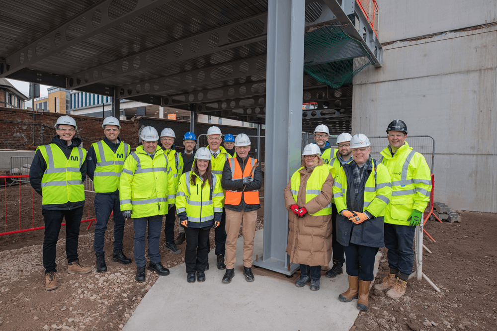 A group of people smiling